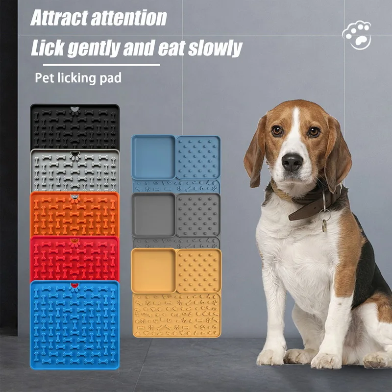 

Peanut Pad Lick Cats Lick Dog Lickmat Eating Mat Dog Silicone Feeder Bath Feeding Slow Licking Pad Butter Licking Pet