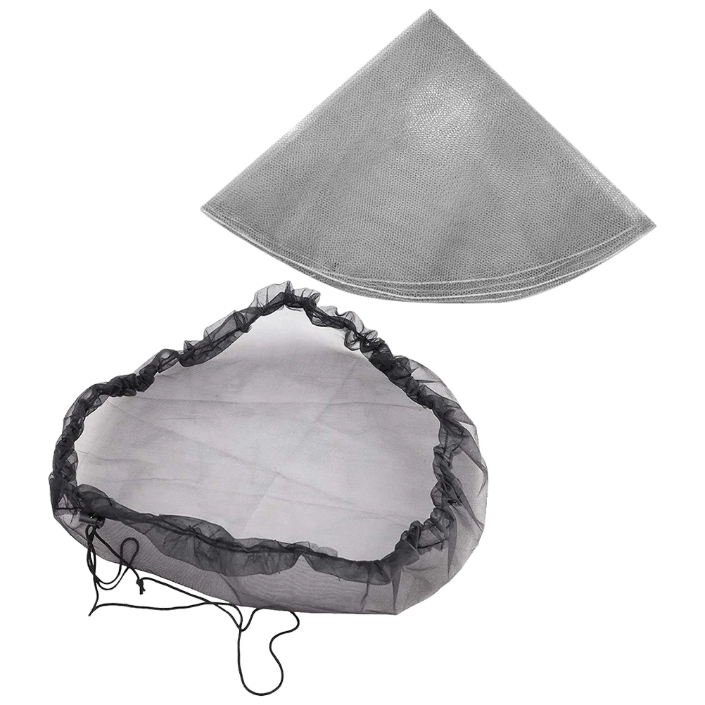 

2 Pcs Drawstring Rain Bucket Covers Safety Mask Barrel Grille Net Polyester Outdoor Mesh Buckets