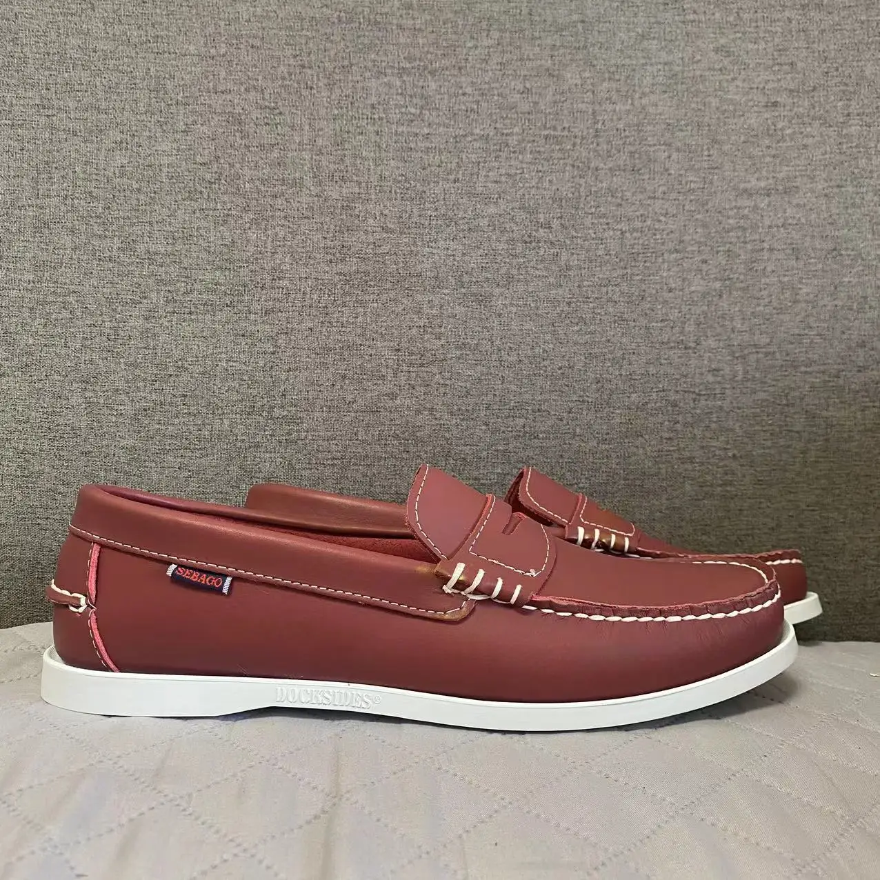 Мужские Аутентичные туфли seбаго Docksides-высококачественные кожаные туфли-лодочки с шнуровкой Moc Toe AB033
