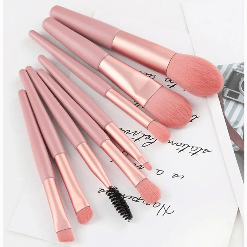 

8Pcs Mini Travel Women Makeup Brush Set Portable Soft Concealer Beauty Foundation Eye Shadow Tool Eyelash Brush With Bag