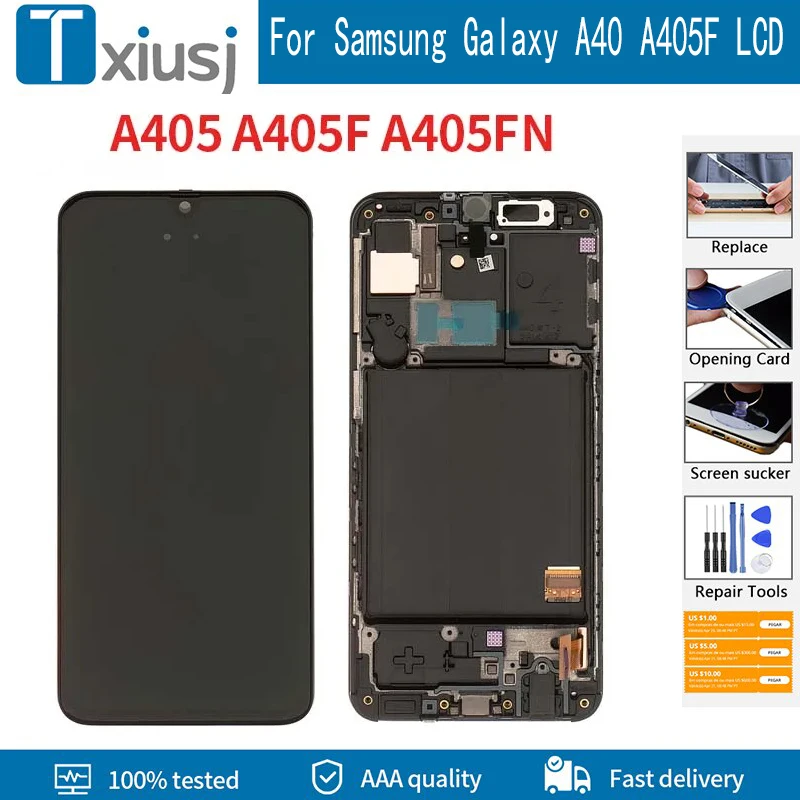 Жк-дисплей Samsung Galaxy A40 A405f/a405fn/a405fm С Дигитайзером Сенсорного Экрана