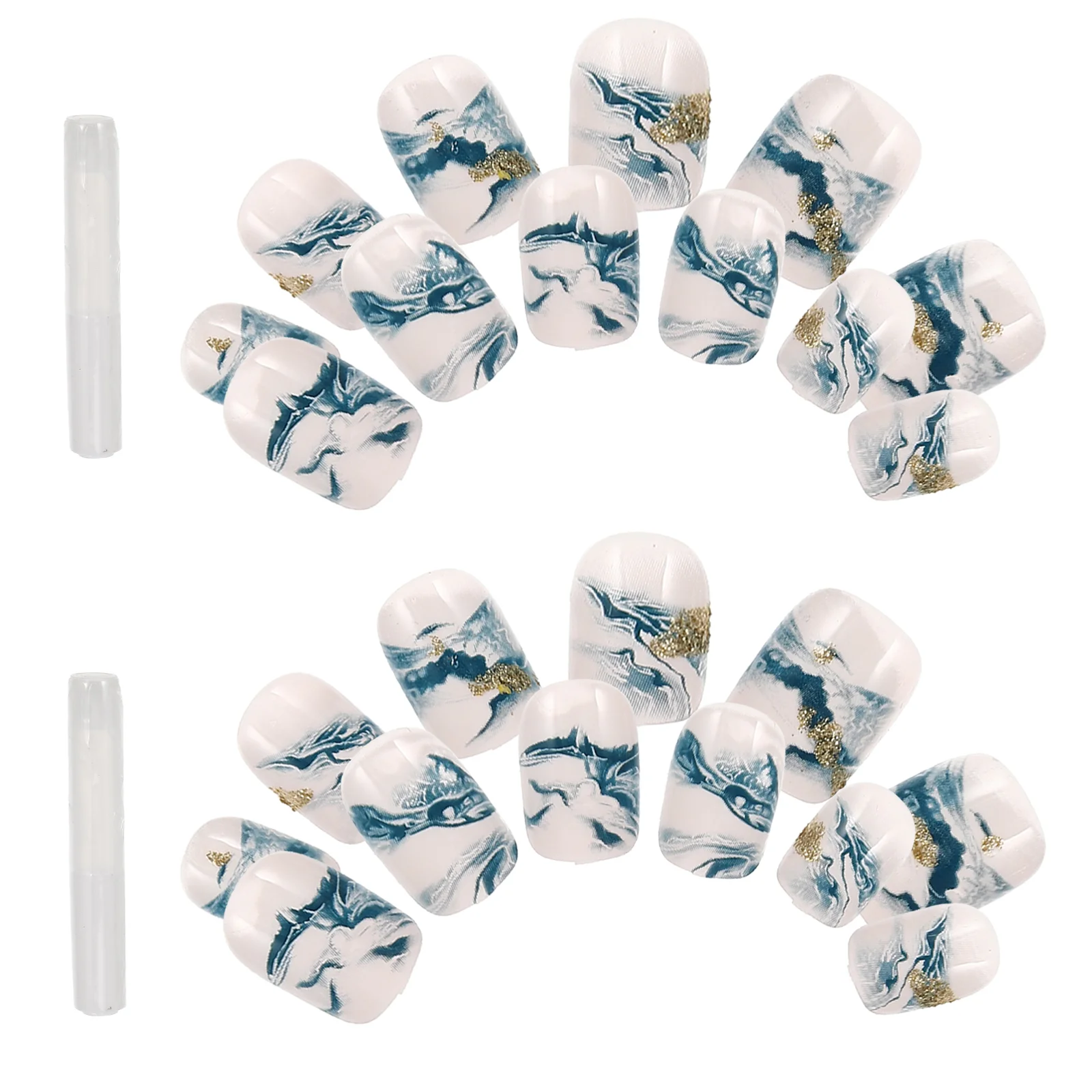 

48Pcs Wave Nail Tips Compact Wave False Nails Removable Nail