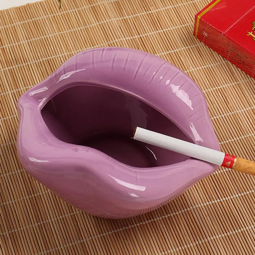 Cute Cartoon Ashtray Lips Ceramic Ashtray Creative Flower Pot Trendy Mouth Fashion Home Mini Send Boyfriend Gift images - 6