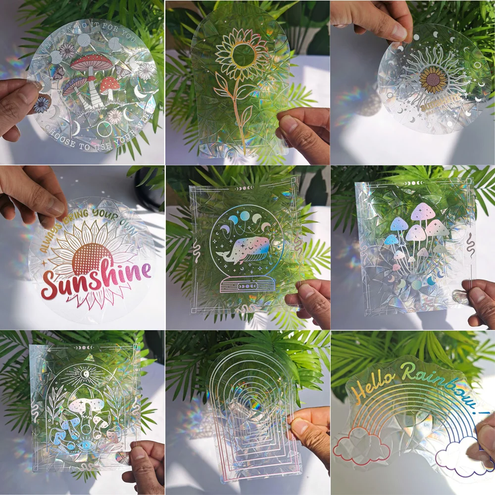 Солнечные наклейки на стену радужные зеркальные окна украшение дома DIY обои