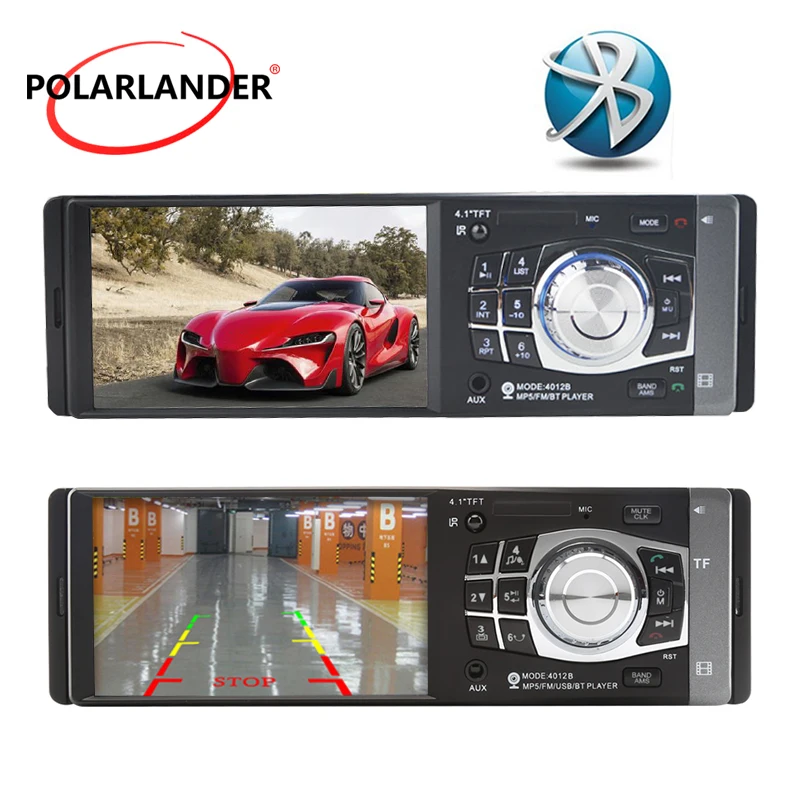 

AUX Radio Input Stereo Car MP5/MP4 Player 4.1inch 1DIN Bluetooth Hand-free FM/USB/TF Car Radio HD Rear View Function Car Stereo