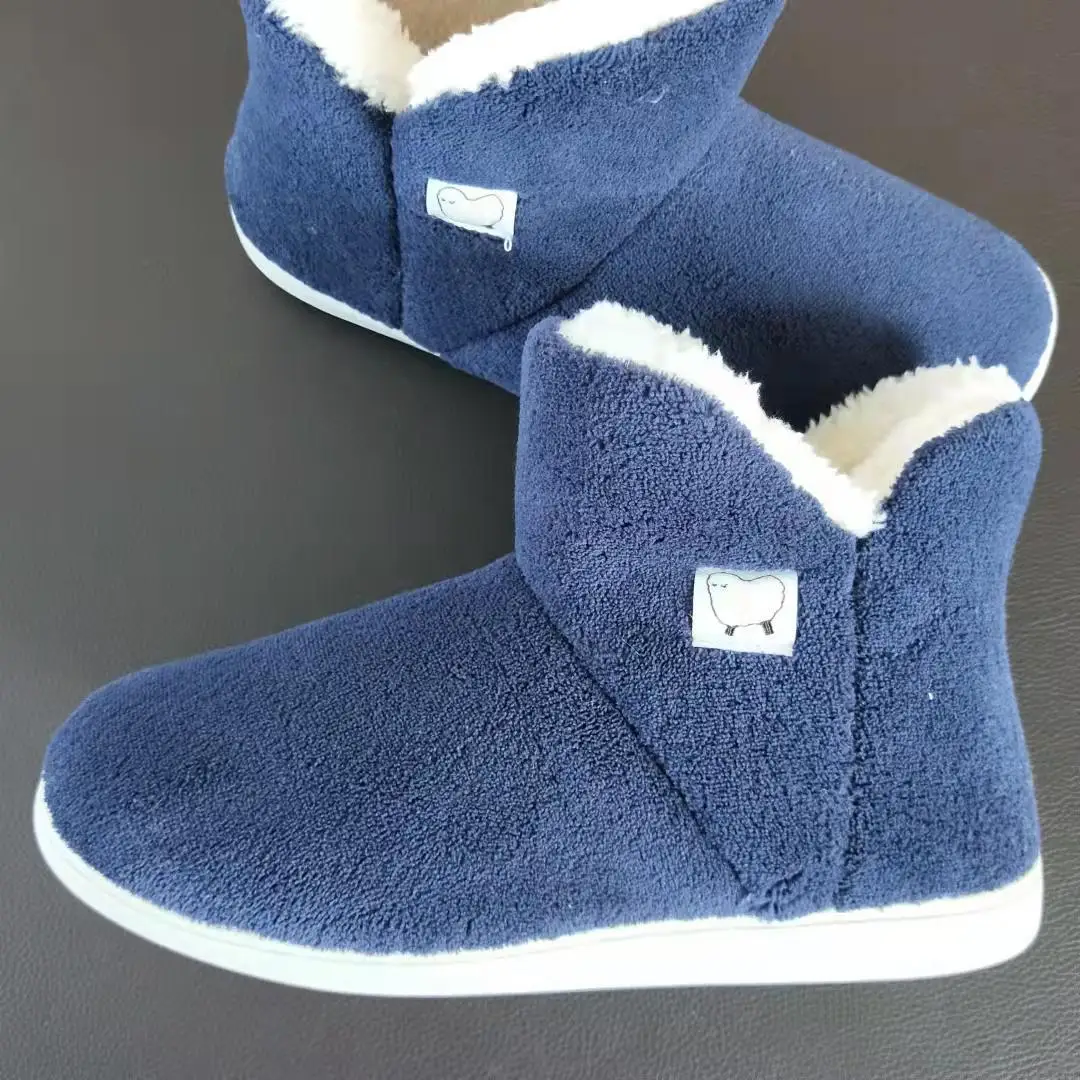 Winter Thick Cotton Flip Flops Women Home Indoor Close Slides Silent Cute Bowknot Fluffy Bottom Slipper Memory Foam Shoes Female