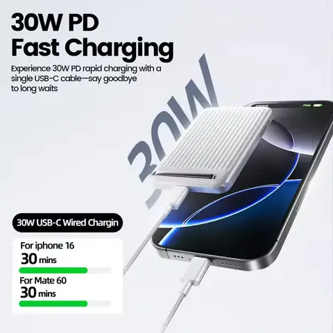 MOVESPEED P03 Qi2 Магнитный внешний аккумулятор 10000 мАч PowerBank большой емкости 15 Вт Беспроводное портативное зарядное устройство Custom Magsafe Powerbank