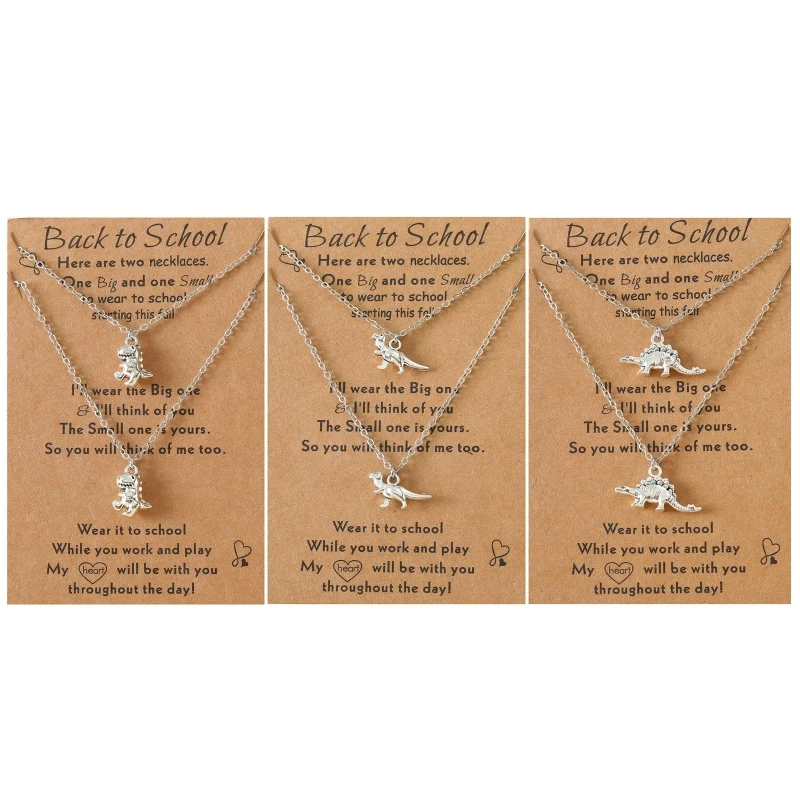 

2Pcs/set Dinosaur Animal Necklace Lovely Couple Dinosaur Charm Necklaces Choker Dropshipping