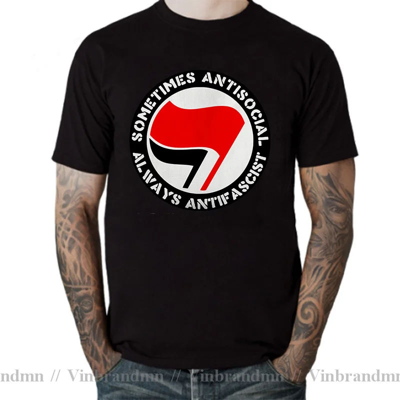 Винтажная футболка ANTIFASCHISTISCHE AKTION новинка 2021 символ антифашиста логотип Antifa с