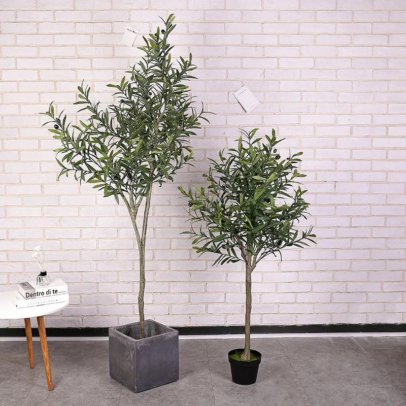 

140cm Simulation Olive Tree With Fruit Artificial Potted Large Fake Green Plants For Office Living Room Greening Decor Ornaments