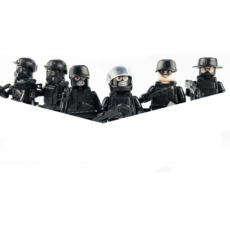 Строительные блоки 12 шт. военные спецназа солдаты кирпичи строительные фигурки