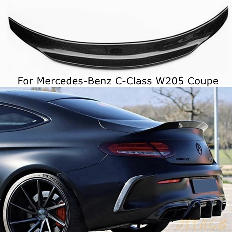 

For Mercedes Benz W205 Coupe 2DOORS C63 C200 C250 C350 PSM/AMG/FD/RT/R/GT/V Style Carbon Fiber Rear Spoiler Trunk Wing 2015+