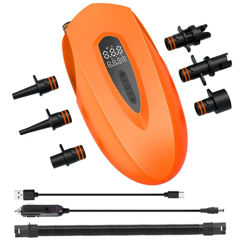 Насос SUP Board 20PSI с автоматическим отключением, надувной насос для SUP-лодки, электрический воздушный насос с цифровым дисплеем для надувных лодок, каяков, лодок