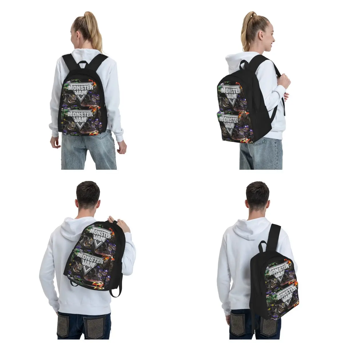 Классические рюкзаки с узором Monster Jam сумка для книг мальчиков и девочек детские