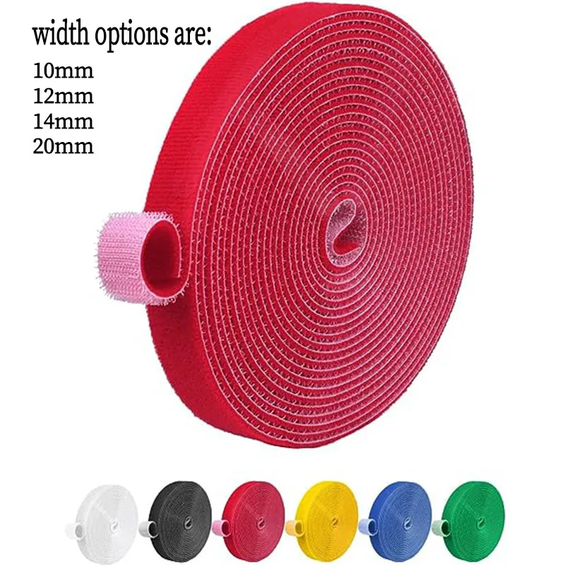 Многоразовые крепежные ленты 3/5 м/рулон 10/12/14/20 мм, кабельные ...