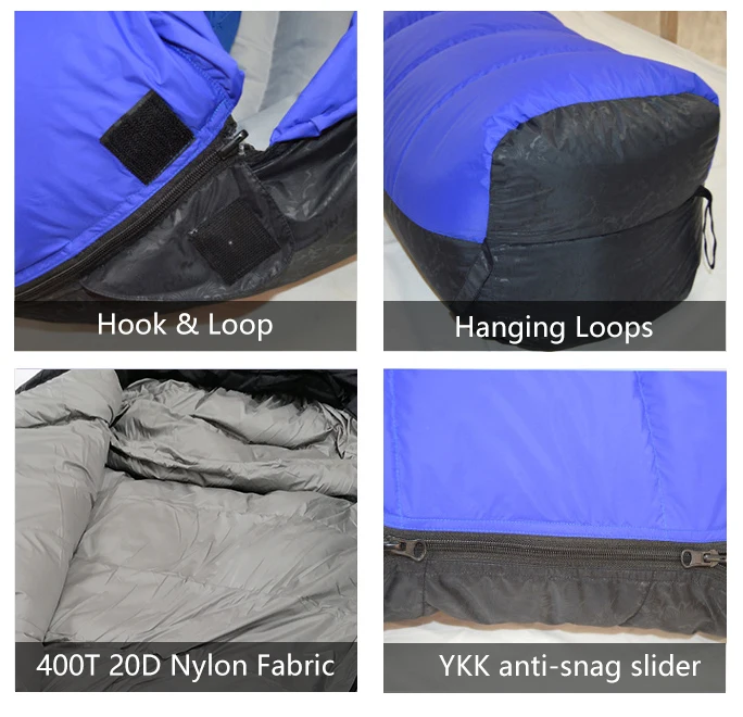 Фото Спальный мешок OEM Saco De Dormir Uyku Tulumu Schlafsack 600г для взрослых, ультралегкий, всесезонный, типа «мумия», с наполнителем из утиного пуха, для кемпинга на открытом воздухе. №3
