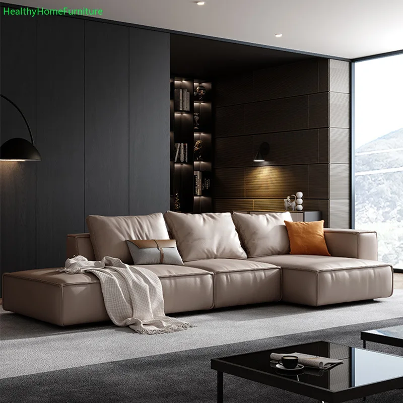 Итальянский кожаный диван набор мебели для гостиной квартиры офиса дома