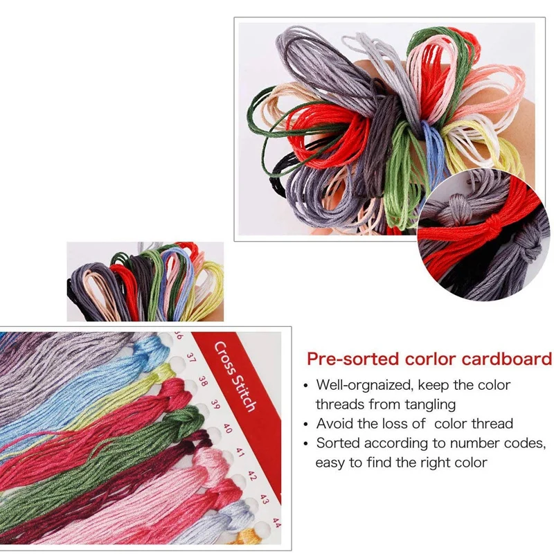 DIY Cross Stitch Counted Kits Stamped Kit 11CT Fabric Embroidery Crafts Needlepoint (Kitten And Wool)