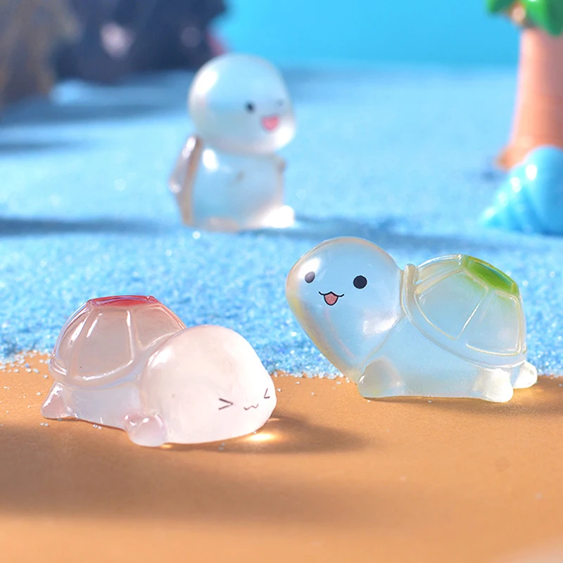 Мультяшные милые светящиеся маленькие черепахи украшения миниатюрные фигурки