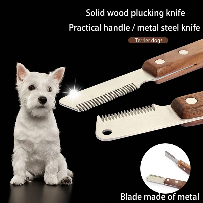 

Stainless Stripping Grooming Professional Hair Wooden Knife Dog Shaving Cat Knife Plucking Pet Comb Handle Comb Pet Tools Steel