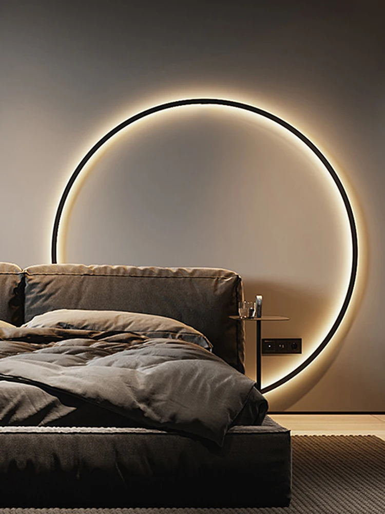 

Copper wall light post-modern light luxury living room study bedroom simple Nordic pattern villa wall lamp