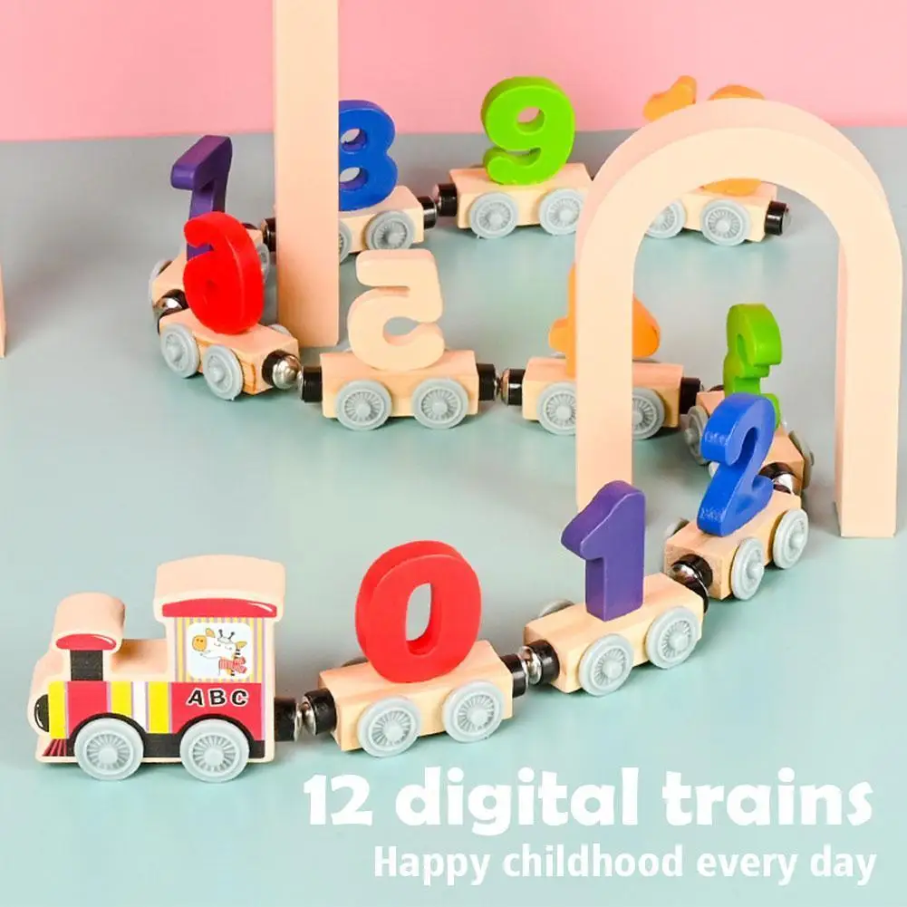 

Цифры и буквы, магнитный поезд, головоломка, деревянный игрушечный автомобиль, малыш, Дошкольное обучение, набор поездов, деревянный поезд с цифрами для детей P0t0