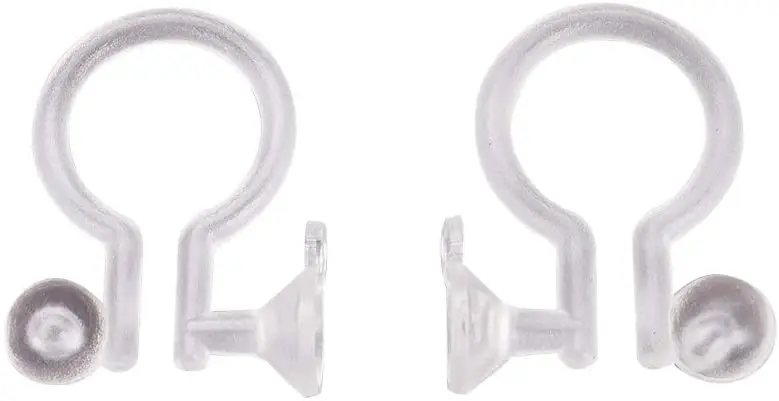 

NBEADS 200PCS Plastic Clip on Earring Converter Clear Plastic Earring Clips Plastic Clip Converter with 5mm Cabochon Disk