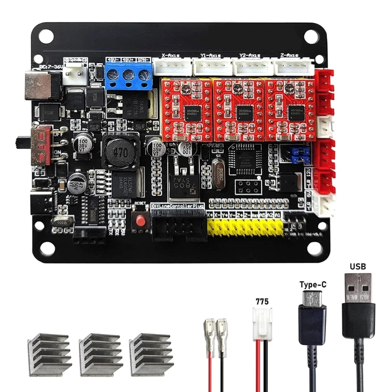 

Плата управления 3-осевой шаговый двигатель, USB-порт, плата драйвера для лазерного гравера, управление гравировкой, деревообрабатывающий ст...