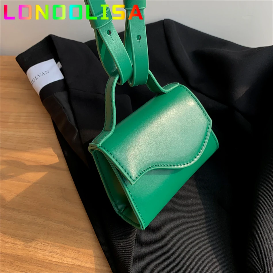 

Mini PU Leather Crossbody Lipstick Bag with Short Handle for Women 2022 Cute Green Shoulder Handbags and Purses Brand Designer