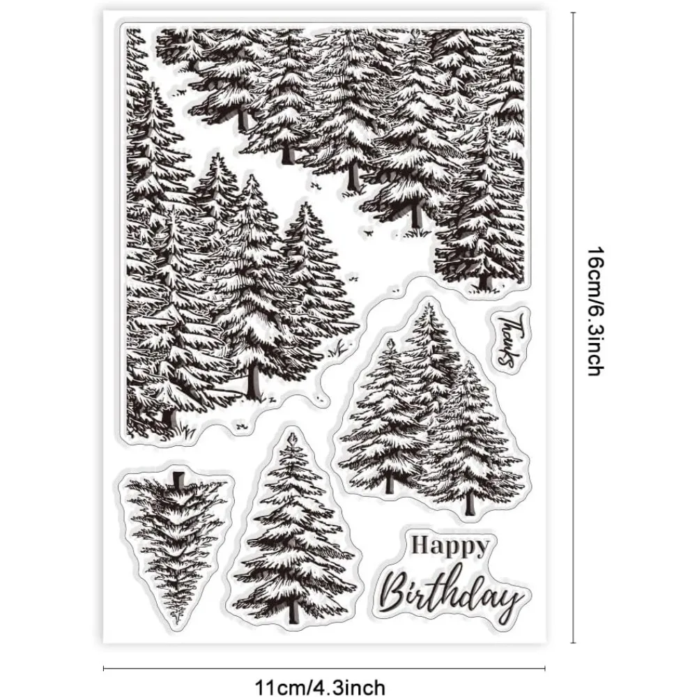 Фон с изображением дерева прозрачные штампы лесом силиконовые растений для