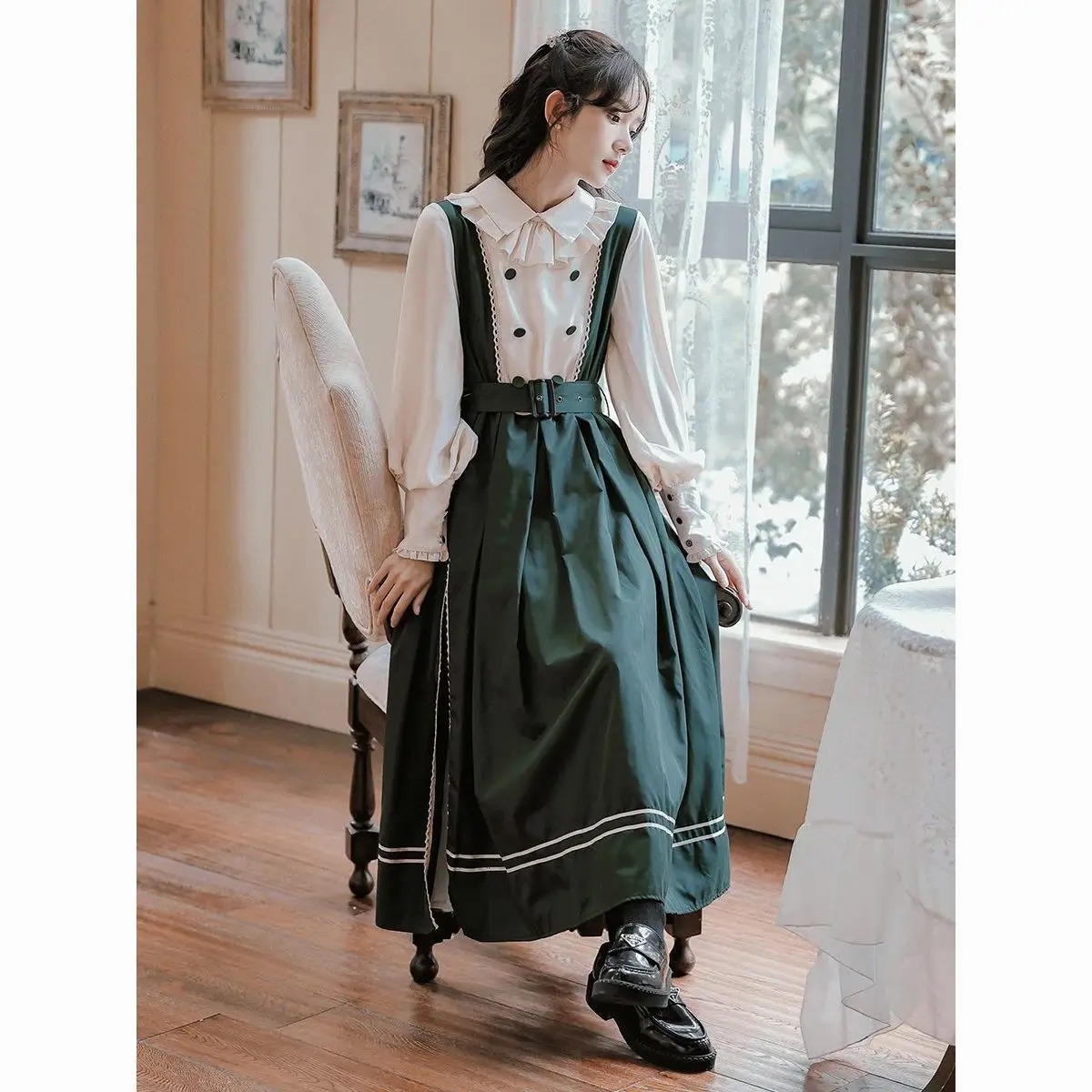 Винтажное элегантное платье MAGOGO в стиле пэчворк женское весенне-осеннее длинное