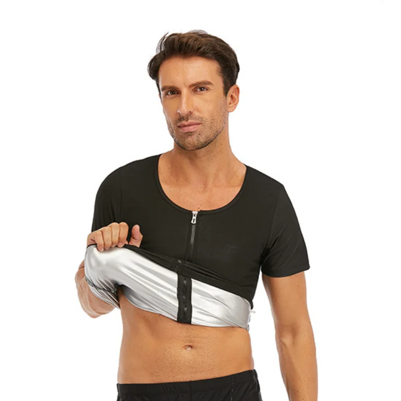 

Новинка, Мужской свитшот с круглым вырезом и короткими рукавами, подтягивающая спортивная майка для фитнеса и бега