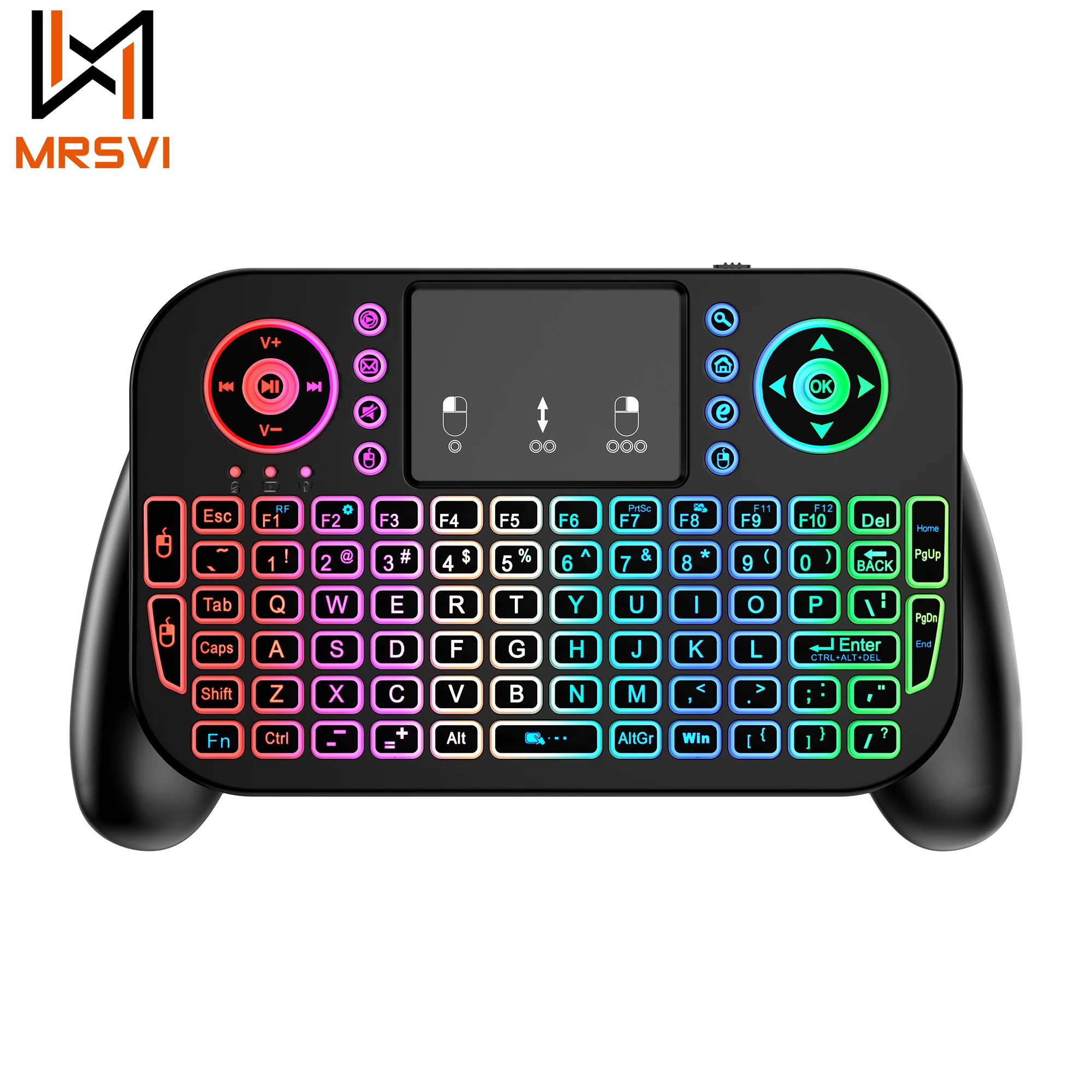 

MRSVI Hot Sale 2.4G V8 mini Wireless Keyboard air mouse Backlit English Russian Spanish French Remote Control for Android tv box