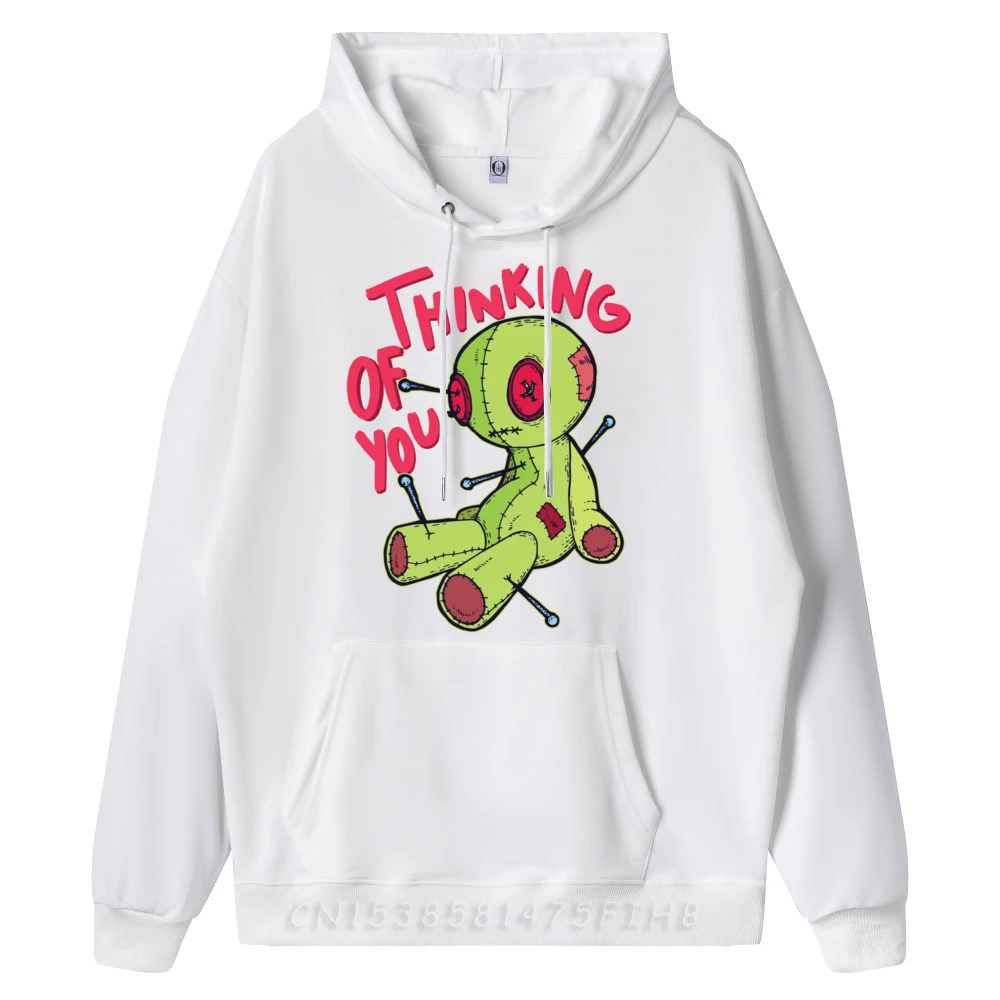 Thinking Of You Хэллоуин Кукла Вуду Большая толстовка с капюшоном Мужчины Мужские