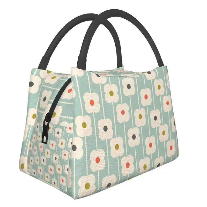 

Orla Kiely Abacus Flowers Insulated Lunch Bag for Camping Travel Scandinavian Pattern Waterproof Cooler Thermal Lunch Box Women