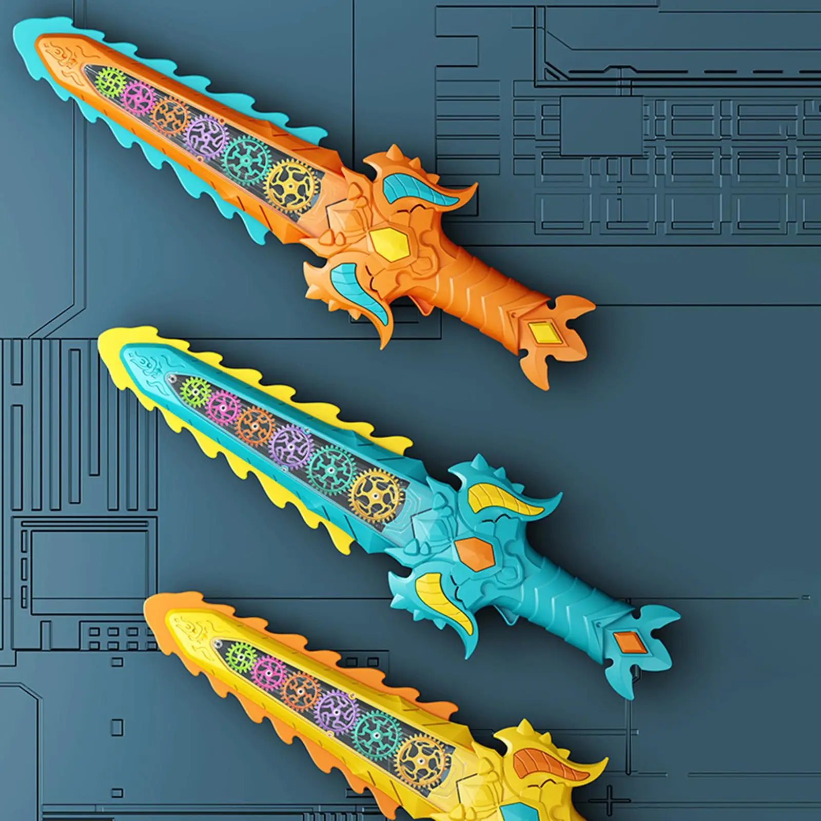 Электрический звуковой и световой меч прозрачного дизайна с подвеской на батарейках, видимый игрушечный подарок детям для мальчиков и малышей.