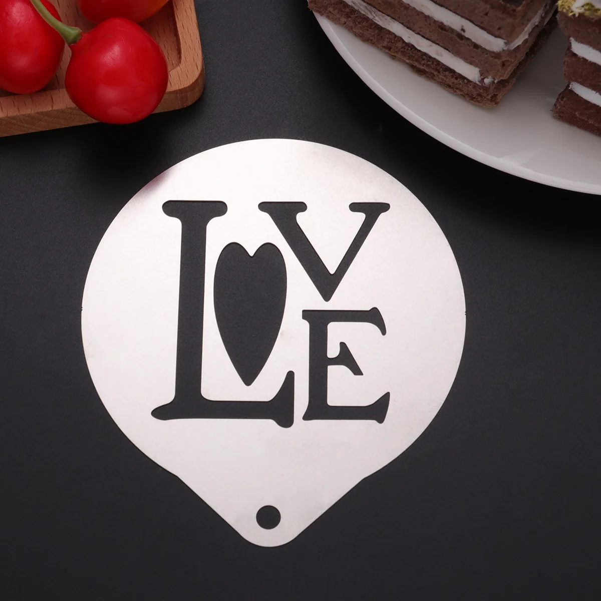 

Stainless Steel Coffee Stencil Barista Cake Decorating Stencil Hollow Love Baking Template for Latte Cappuccino Cupcake Cookie