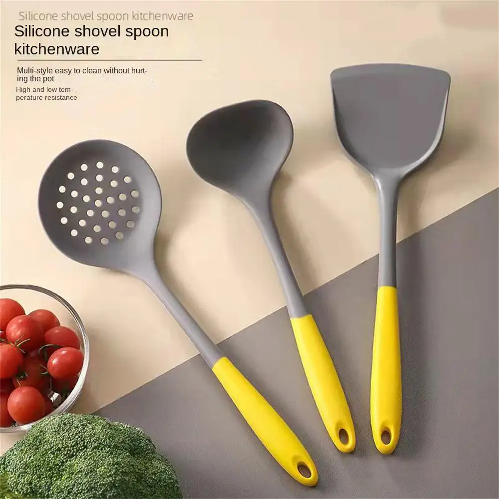 

Heat-resistant Handle Kitchen Set Cooking Spatula Thermostability Silicone Spatula Suit Solid Wood Handle Silicone Kitchenware
