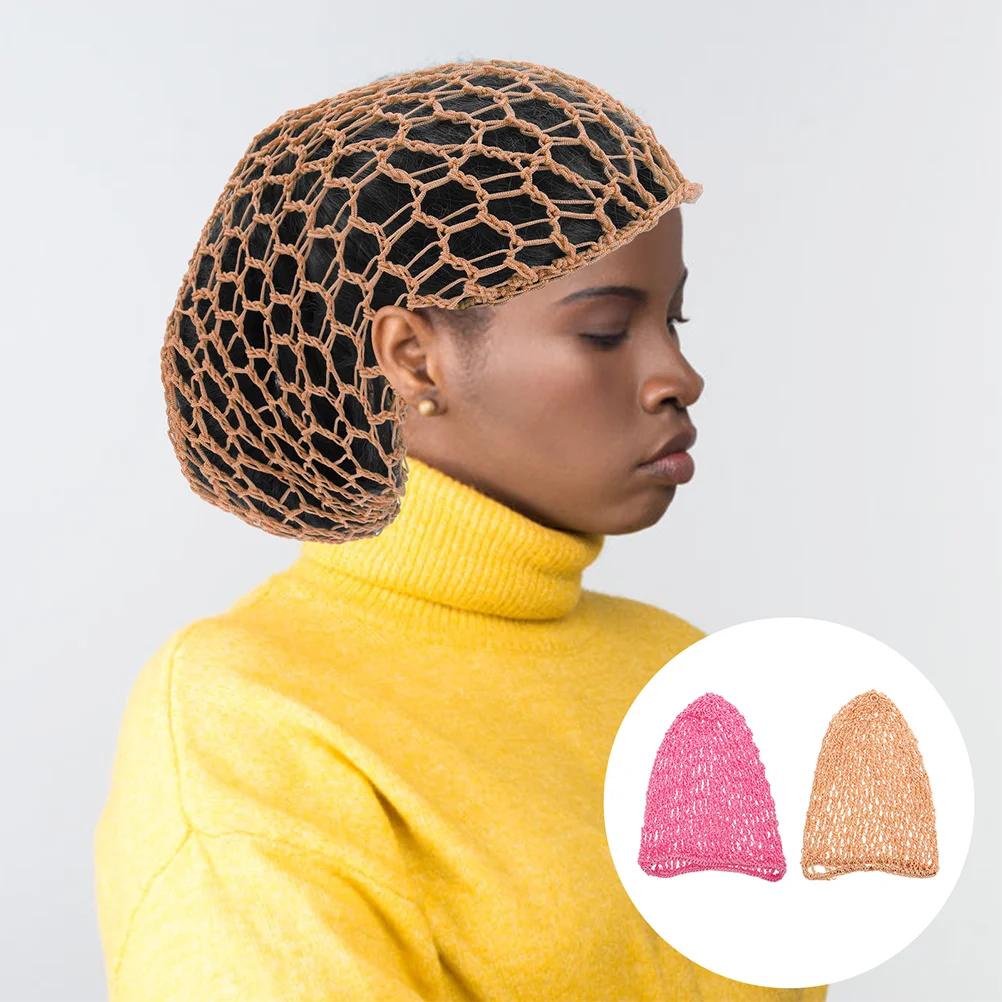 

Hair Net Crochet Mesh Cover Elastic Snood Cap Head Care Crocheted Bun Nets Short Hairnet Women Fabric Thick Bands Woman Knit