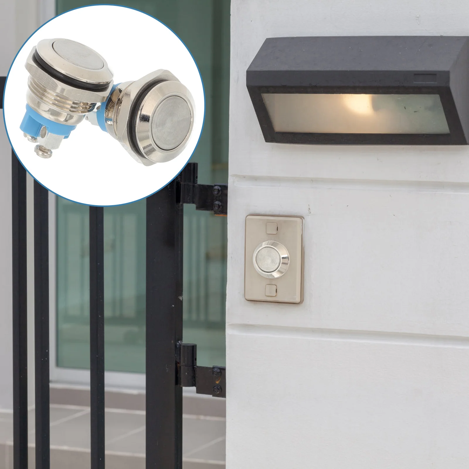 

2 Pcs Doorbell Replacement Parts Chime Button Only Kit Metal Buttons Wired Push