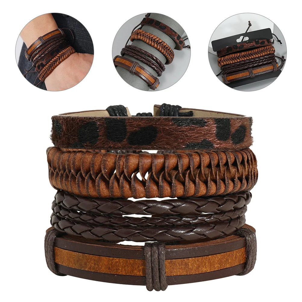 

Bracelet Men Women Braided Bracelets Adjustable Cuff Unisex Wrap Rope Kit