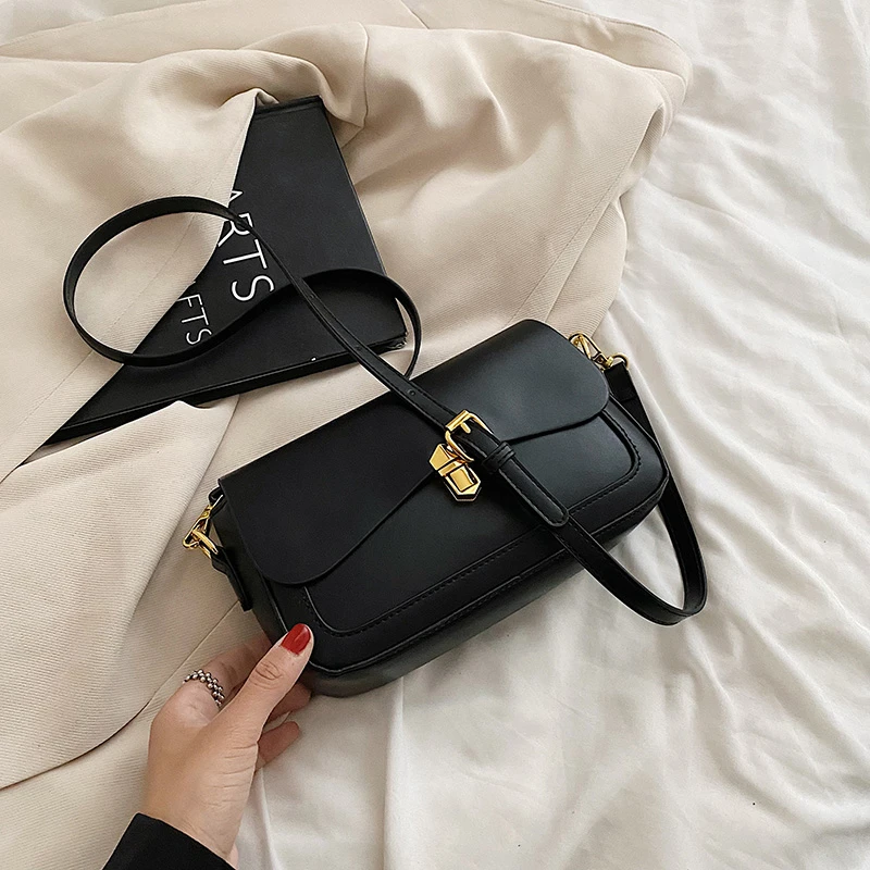 

2022 New Trend Women Underarm Bag Simple Texture All-match Shoulder Bags Elegant Fashion Ladies Solid Color Handbag For Party
