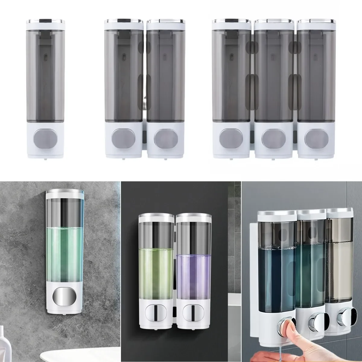 Настенный дозатор мыла емкостью 300 мл бутылка с насосом для геля душа шампуня