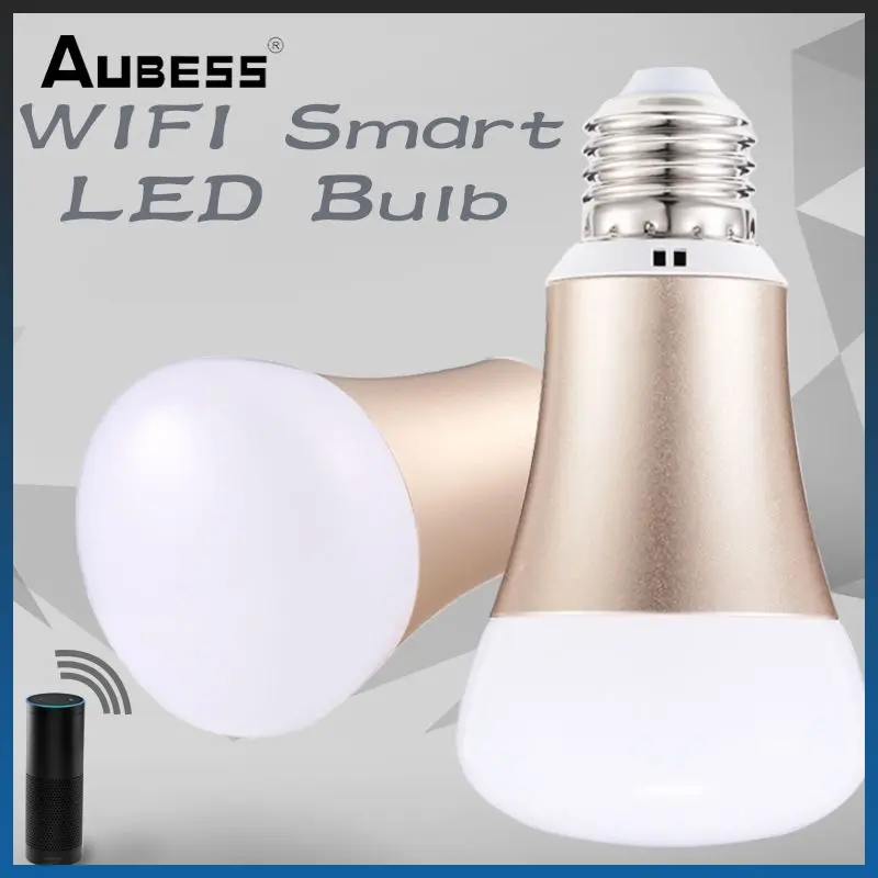 

E27 приглушаемая лампочка с Wi-Fi, умная лампочка с Wi-Fi, голосовое управление, управление таймером, изменение цвета, светодиодная лампочка 5 Вт