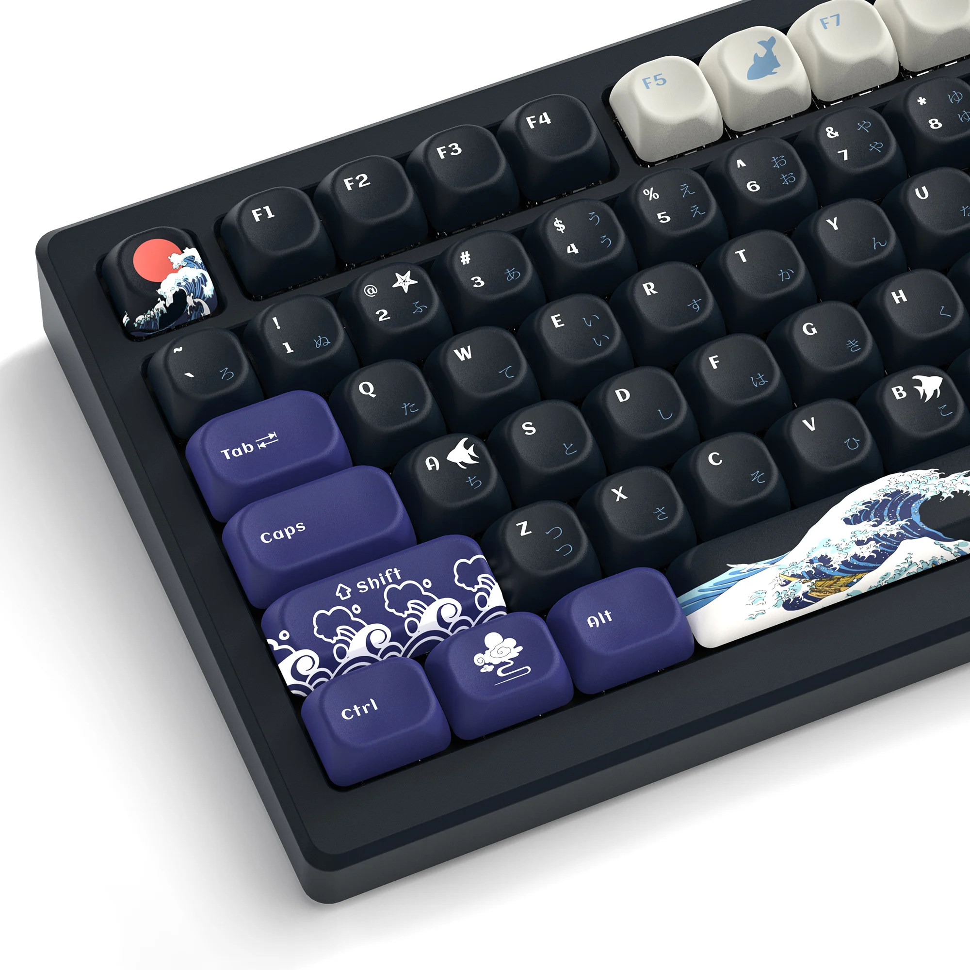 Womier MOA профиль PBT колпачки клавиш черные Kanagawa 134 клавиши для Cherry MX