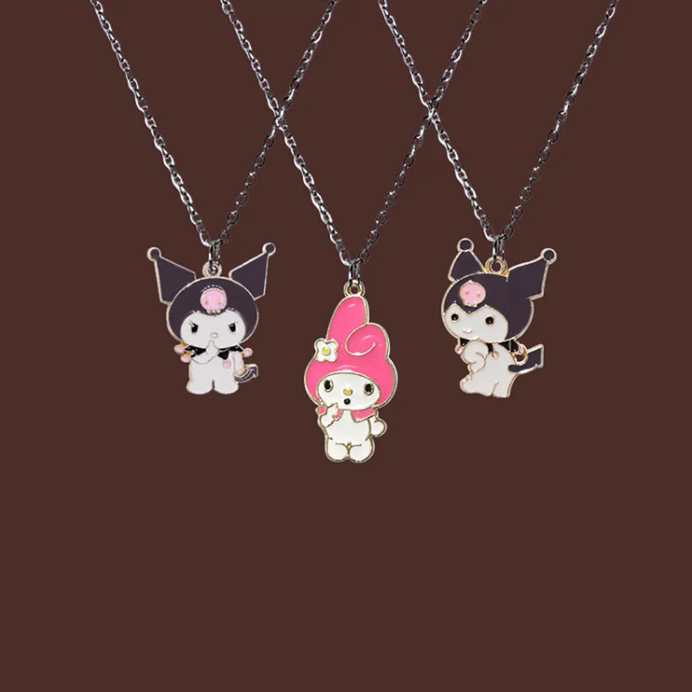 

Cartoon Hello Kitty Cute Kulomi Women Pendant Necklace Alloy Drip Necklace Couple Women Gift Jewelry Accessories