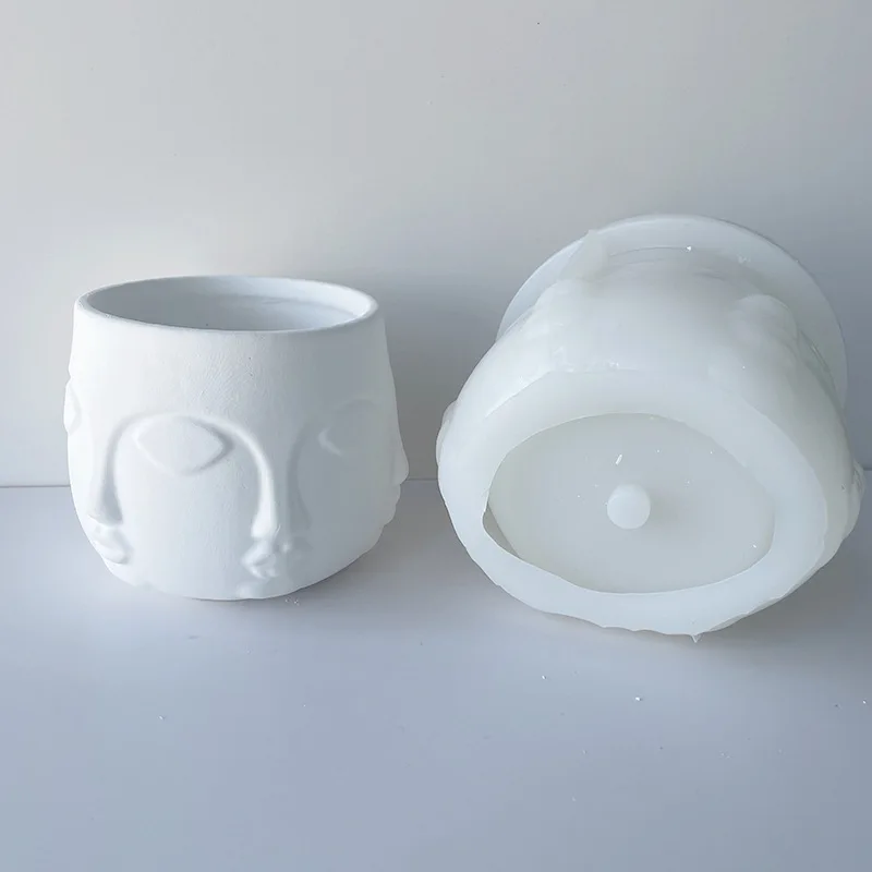 Многогранный гипс для лица человека цветочный горшок силиконовая форма в