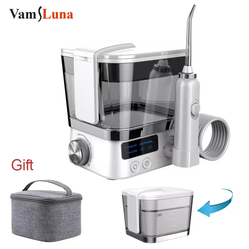 

New Water Flosser Rechargeable Oral Irrigator 2 Jet Tips 600ml Dental Water Flosser With 10-degree For Teeth Cleaning, As Gift