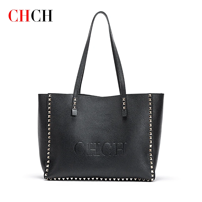 CHCH Traveling Bag Leather 2023 Fashion Luxury Solid Color Large Capacity Handmade Office Holiday Business Women's Handbag