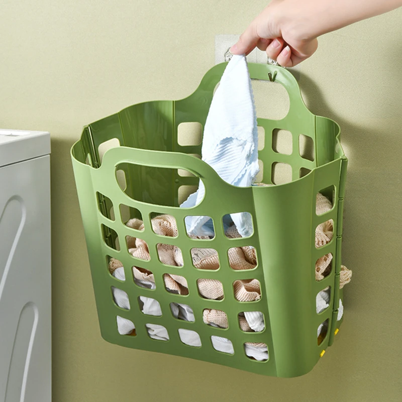 

Toy Dirty Clothes Laundry Basket Plastic Foldable Large Sundries Household Wall Mounted Bathroom Organizer Storage Container